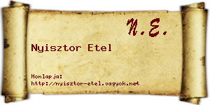 Nyisztor Etel névjegykártya